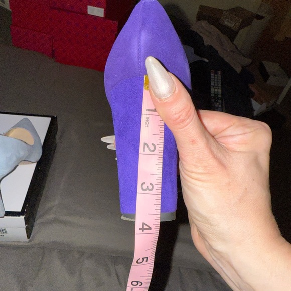 Nine W. purple suede pumps, block heel - Picture 9 of 9